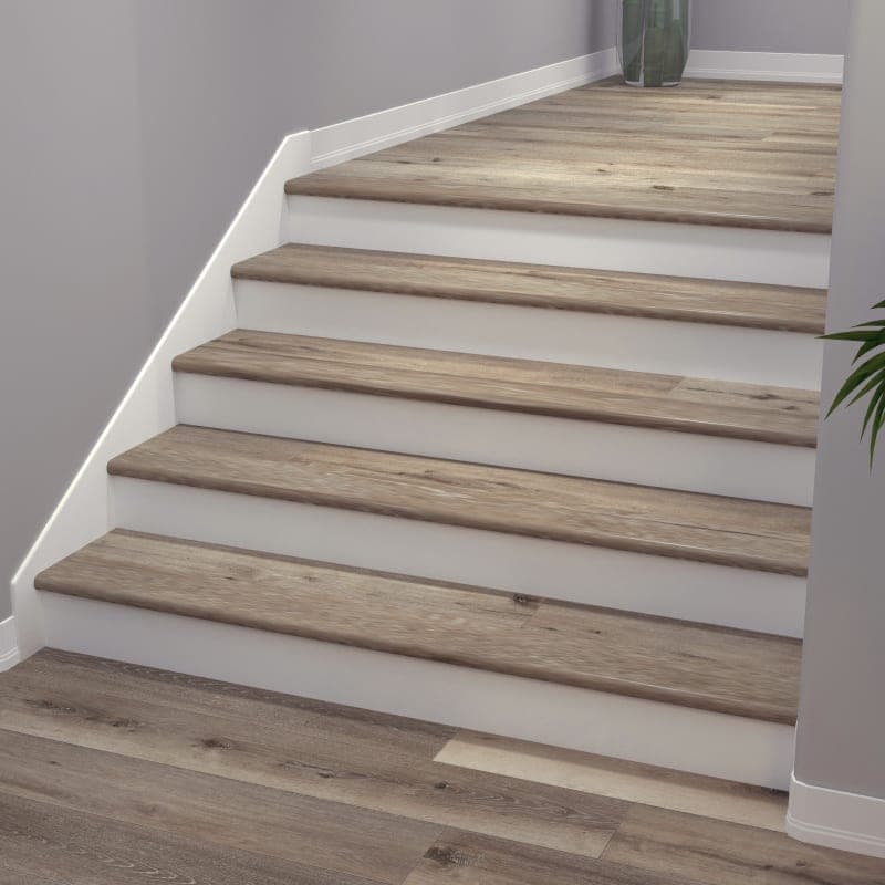 Aged Hickory Cali Vinyl Stair Nosing Overlap Builder's Choice
